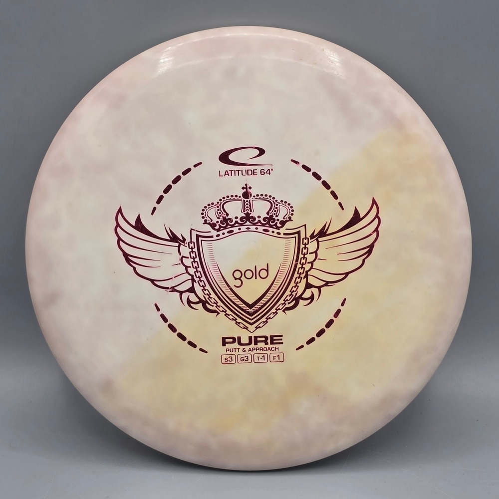 Latitude 64 Disc Golf Putter 175g Dyed Cream Pure Gold Line Putt and Approach